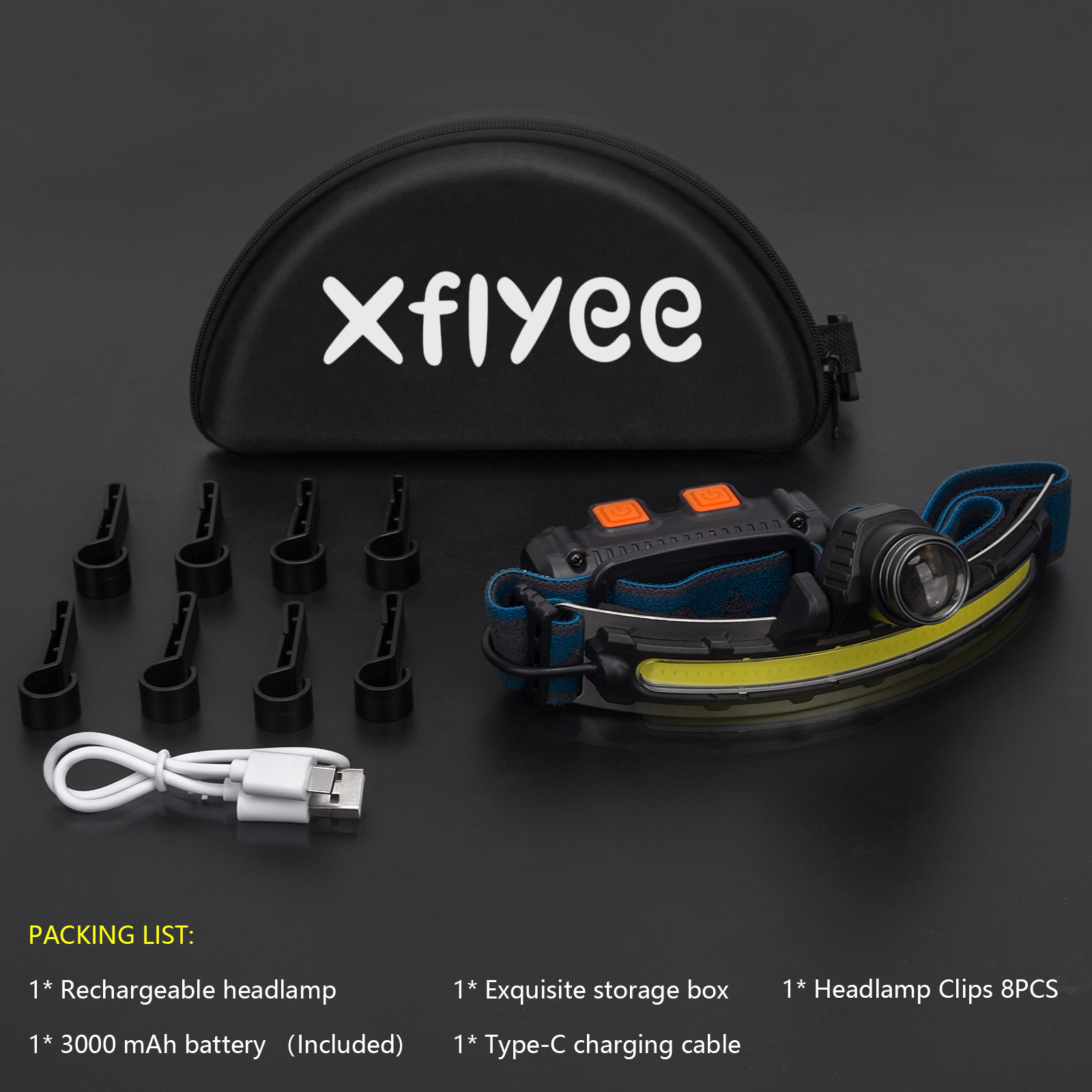 [Upgraded] LED Headlamp Rechargeable, Super Bright 1000 Lumens 270° Wide Beam Headlamp with Motion Sensor,6 Lighting Modes, IPX4 Waterproof Head Lamp Suitable for Camping, Working, Hard Hat Headlight